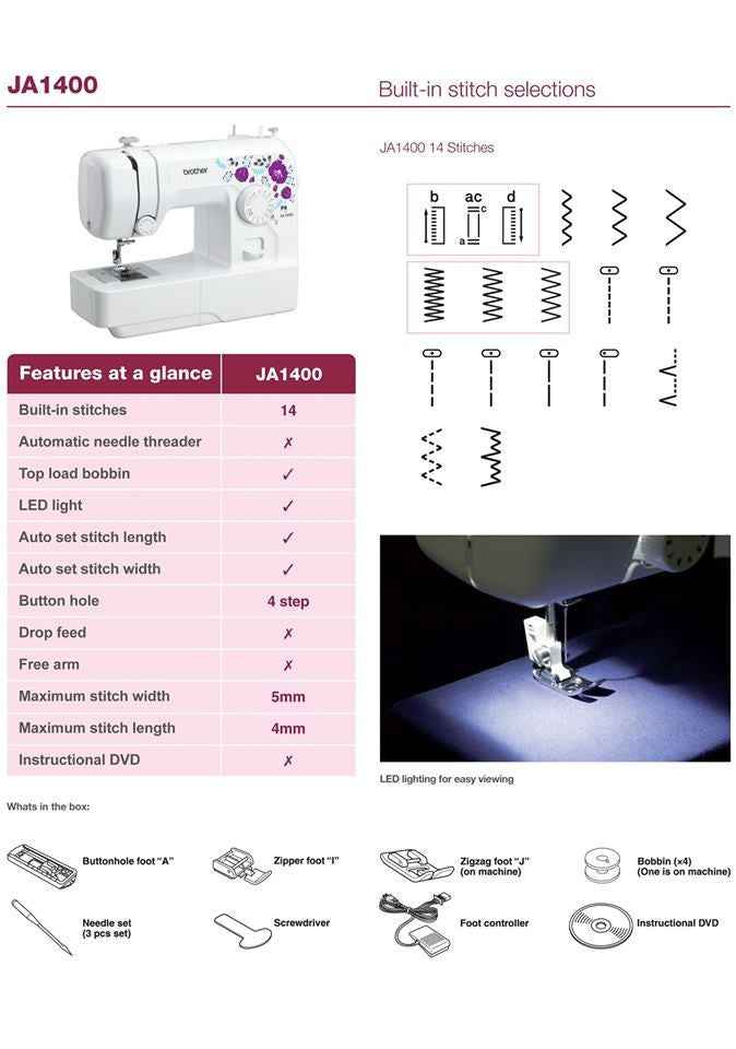 Brother Sewing Machine JA 1400