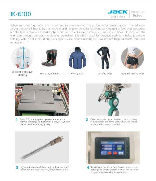 Jack  JK 6100 Hot Air Seam Sealing Machine