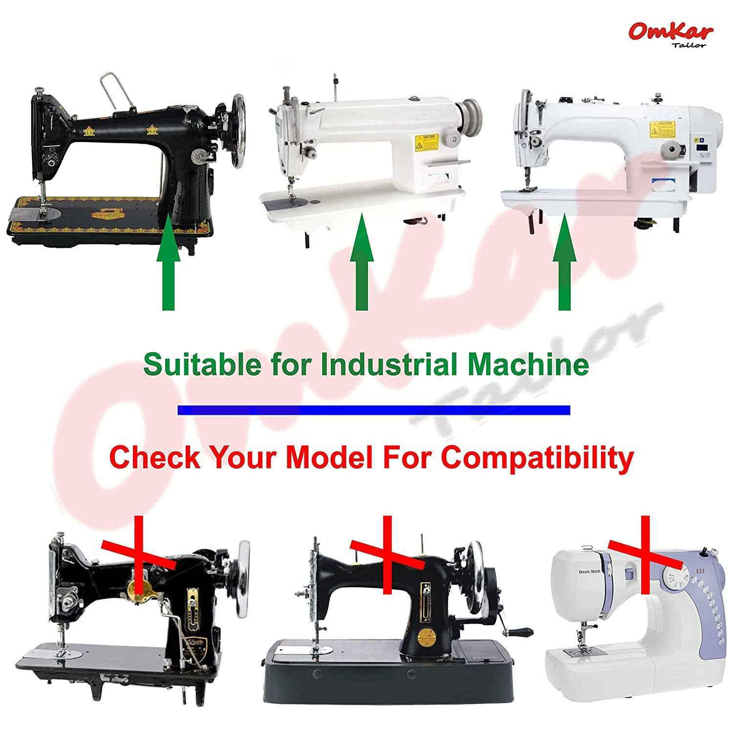 Omkar Tailor Presser Foot Number P351, T35, P363, P36LN and P36N for All Tailor High Speed Industrial Sewing Machine