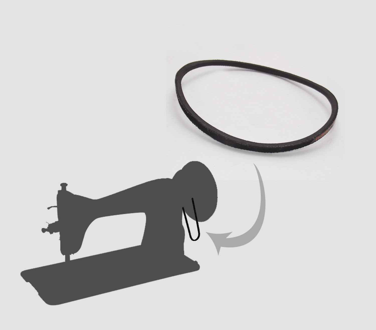 Sewing Machine Belt for Domestic Sewing Machine Motor Universal (Black) - 2pcs Parts