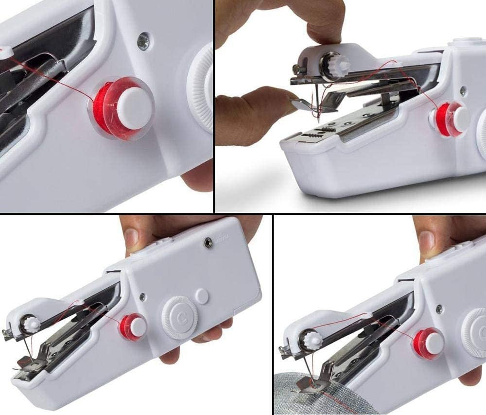 P M H Handy Sewing/Stitch Handheld Cordless Portable White Sewing Machine for Home Tailoring,