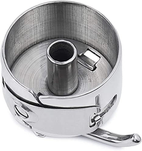 Metal Sewing Bobbin Case for All Type of Sewing Machines Suitable for One Side Flat Needle Machines (Silver) -3 Piece