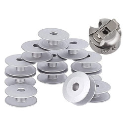 2pcs Bobbin Case with 12pcs Aluminum Bobbins for Tailor, High Industrial Sewing Machine and Umbrella Sewing Machine Parts✅