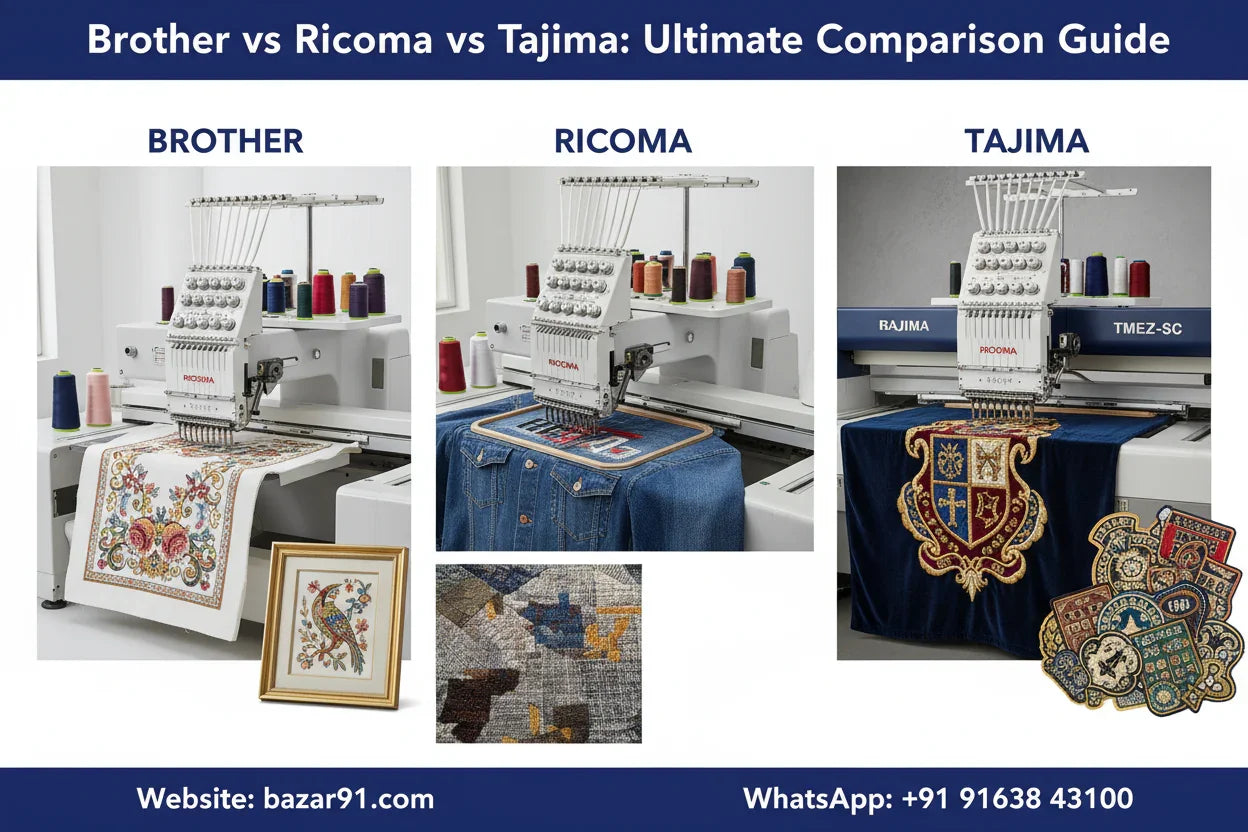 Brother vs Ricoma vs Tajima: The Ultimate Embroidery Machine Comparison Guide 2025 - Bazar91