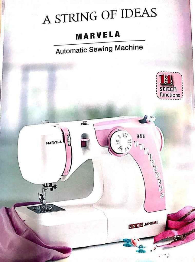 Usha Janome Marvela Pink With darning Plate
