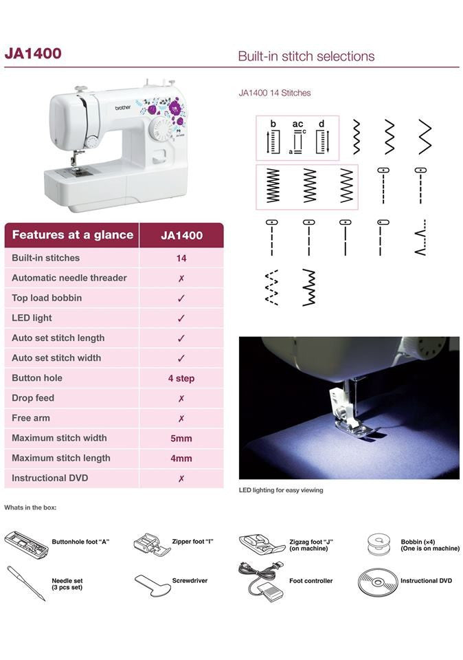 Brother Sewing Machine JA 1400
