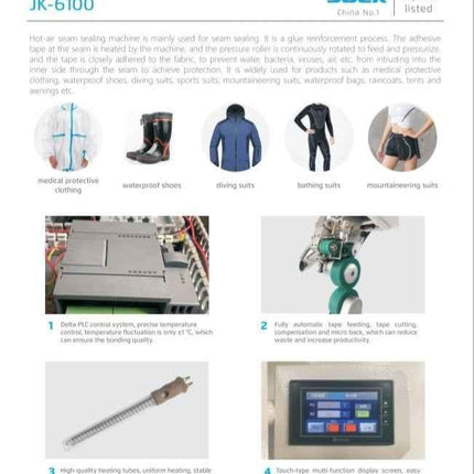Jack  JK 6100 Hot Air Seam Sealing Machine