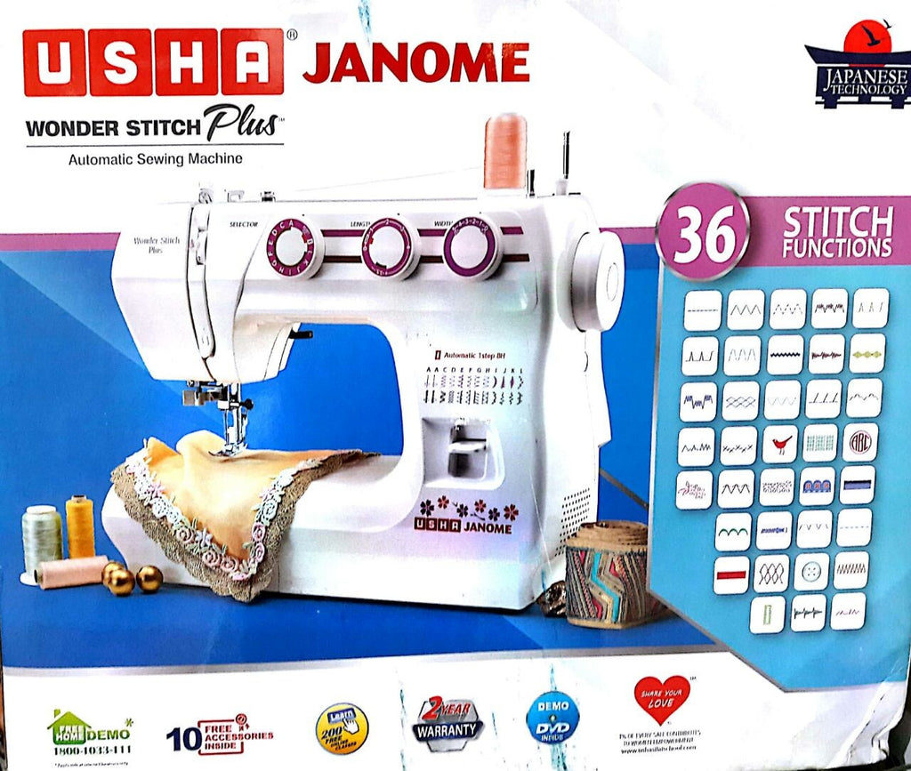 Usha Janome Wonder Stitch Plus With Hard Cover And More Advanced Features