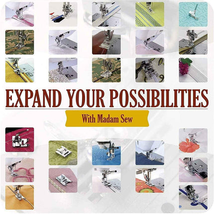 Home Professional Sewing Machine Presser Feet Kit (Set Of 32 Silver)