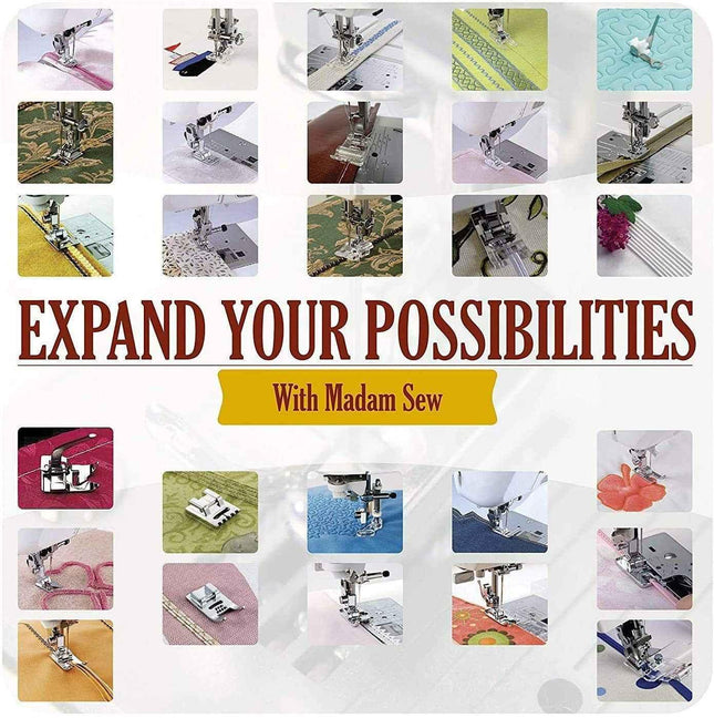 Home Professional Sewing Machine Presser Feet Kit (Set Of 32 Silver)