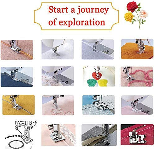SYGA Home Professional Sewing Machine Presser Feet Kit (Set Of 32 Silver)