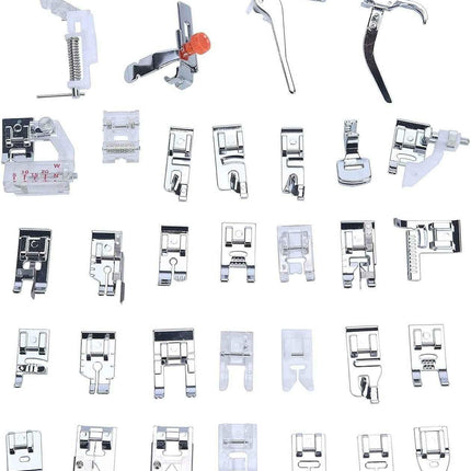 Home Professional Sewing Machine Presser Feet Kit (Set Of 32 Silver)