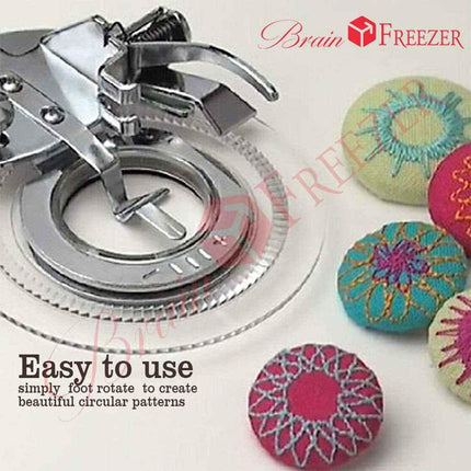 Brain Freezer Sewing Machines Embroidery Foot Compatible with Butterfly Brother Singer Janome Juki Silver