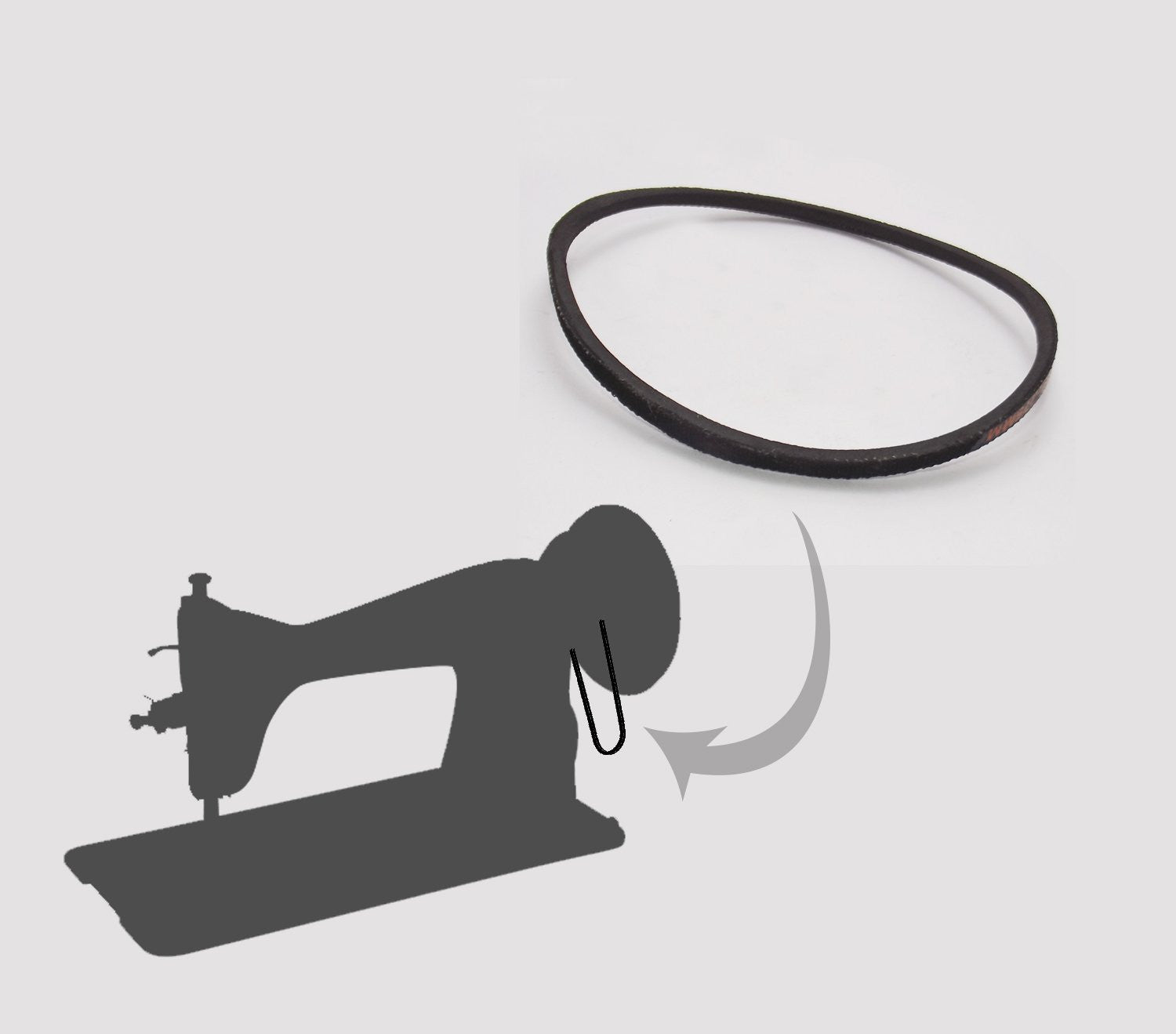 Sewing Machine Belt for Domestic Sewing Machine Motor Universal (Black) - 2pcs Parts