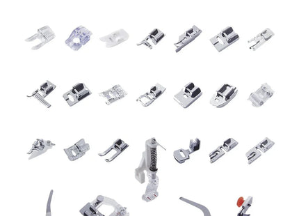 Imported 32 Sewing Machine Presser Foot Kit fit for Brother Singer Janome (Silver) - Bazar91