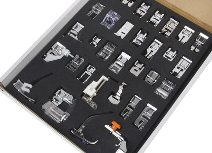 Imported 32 Sewing Machine Presser Foot Kit fit for Brother Singer Janome (Silver) - Bazar91