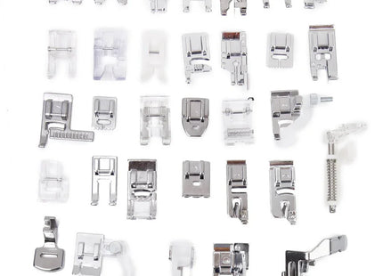 Imported 32 Sewing Machine Presser Foot Kit fit for Brother Singer Janome (Silver) - Bazar91