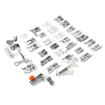 Imported 32 Sewing Machine Presser Foot Kit fit for Brother Singer Janome (Silver) - Bazar91