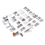Imported 32 Sewing Machine Presser Foot Kit fit for Brother Singer Janome (Silver)