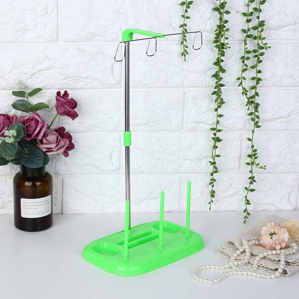 Cones Spool Stand, 3 Cones Embroidery Thread Holder Spool Stand for Household Sewing Machine, Sewing Machine Parts(Green)