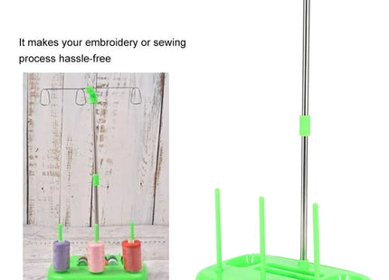 Cones Spool Stand, 3 Cones Embroidery Thread Holder Spool Stand for Household Sewing Machine, Sewing Machine Parts(Green) - Bazar91