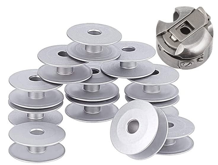 2pcs Bobbin Case with 12pcs Aluminum Bobbins for Tailor, High Industrial Sewing Machine and Umbrella Sewing Machine Parts✅