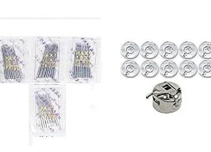 11,14,16,18 Needles + 10 Bobbins + Bobbin Case Number Needle for Automatic Sewing Machines Pack of 4 (40 Pieces) Crafts Needle - Bazar91