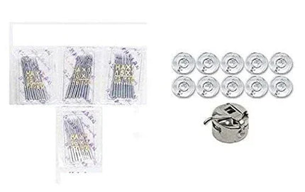11,14,16,18 Needles + 10 Bobbins + Bobbin Case Number Needle for Automatic Sewing Machines Pack of 4 (40 Pieces) Crafts Needle - Bazar91