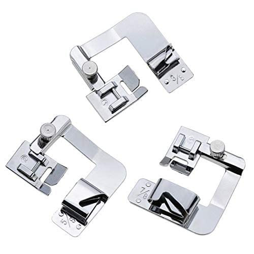 Boundless® 3Pcs Household Hemming Cloth Strip Presser Foot Sewing Machine Parts Hemmer Foot Rolled Hem Foot Knitting