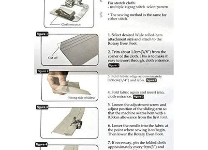 Boundless® 3Pcs Household Hemming Cloth Strip Presser Foot Sewing Machine Parts Hemmer Foot Rolled Hem Foot Knitting