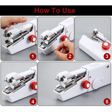 P M H Handy Sewing/Stitch Handheld Cordless Portable White Sewing Machine for Home Tailoring,