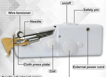 P M H Handy Sewing/Stitch Handheld Cordless Portable White Sewing Machine for Home Tailoring,