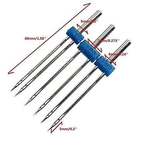 High quality 3Pcs/set sewing needle Double twin Needles