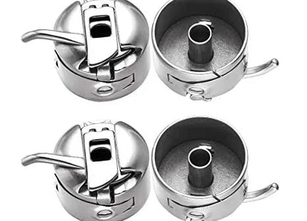 Metal Sewing Bobbin Case for All Type of Sewing Machines Suitable for One Side Flat Needle Machines (Silver) -3 Piece