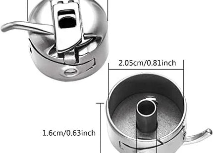 Metal Sewing Bobbin Case for All Type of Sewing Machines Suitable for One Side Flat Needle Machines (Silver) -3 Piece