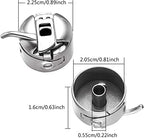 Metal Sewing Bobbin Case for All Type of Sewing Machines Suitable for One Side Flat Needle Machines (Silver) -3 Piece