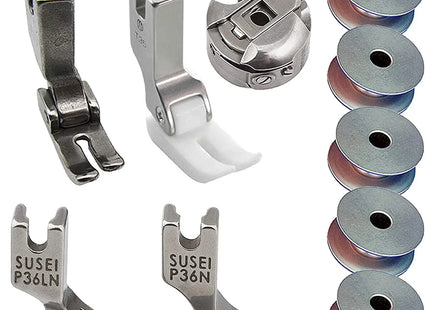 Bobbin Case with Aluminum Bobbins Ordinary Presser Foot P351, Teflon Presser Foot T35,