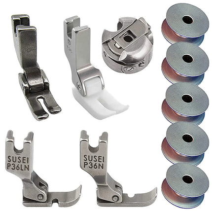Bobbin Case with Aluminum Bobbins Ordinary Presser Foot P351, Teflon Presser Foot T35,