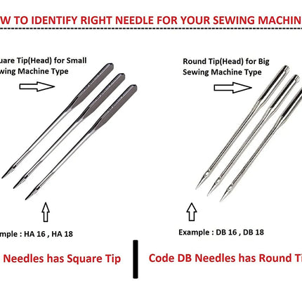 Sewing Machine Needles for All Types of Machines Like Singer,Usha,Brother,rtc (DB 16 - Round) | Pack of 10