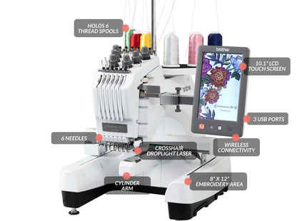 Brother PR 680W Single Head Embroidery Machine With HD LCD Screen