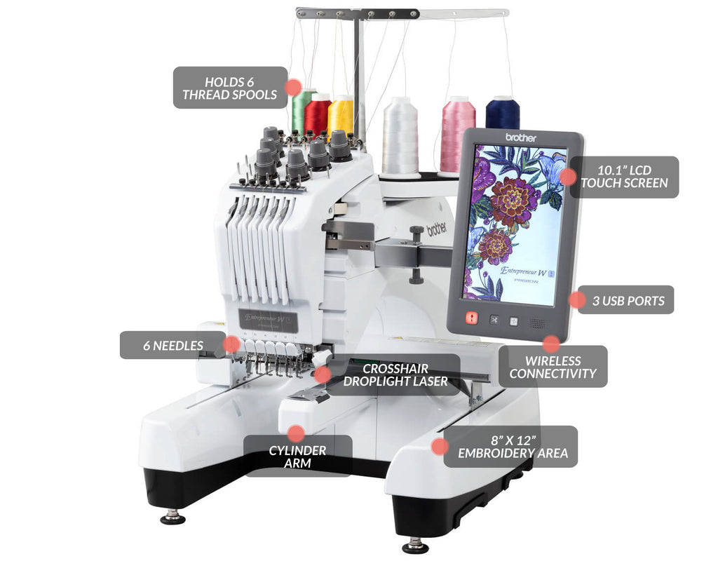 Brother PR 680W Single Head Embroidery Machine With HD LCD Screen