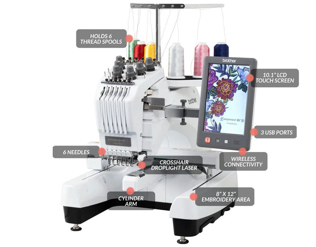 Brother PR 680W Single Head Embroidery Machine With HD LCD Screen