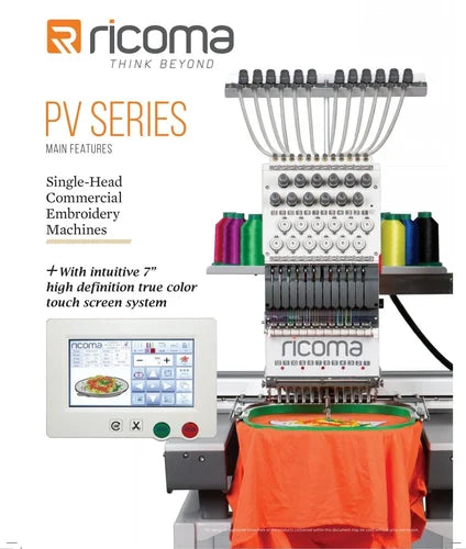 Ricoma PV-1201 Single Head Commercial Embroidery Machine