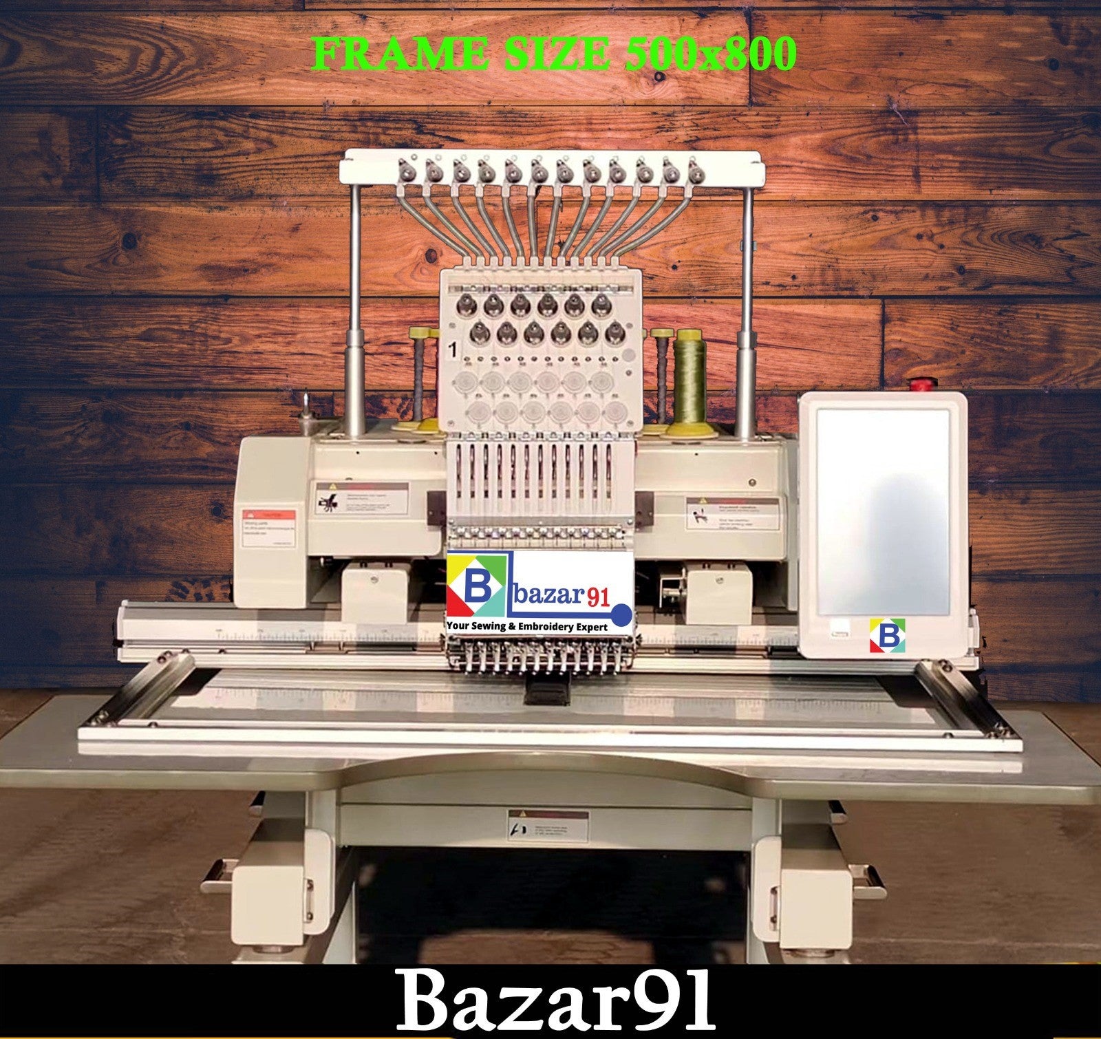 Bazar91 Single Head 12 Needle Computerized Embroidery Machine 500 mm/1200 mm