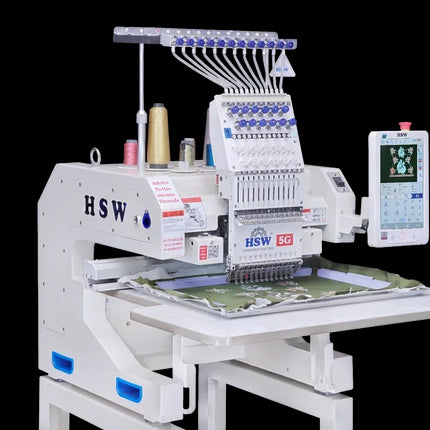 HSW 5G 1216 Single Head 12 Needle Commercial Fully Automatic Embroidery Machine - Bazar91