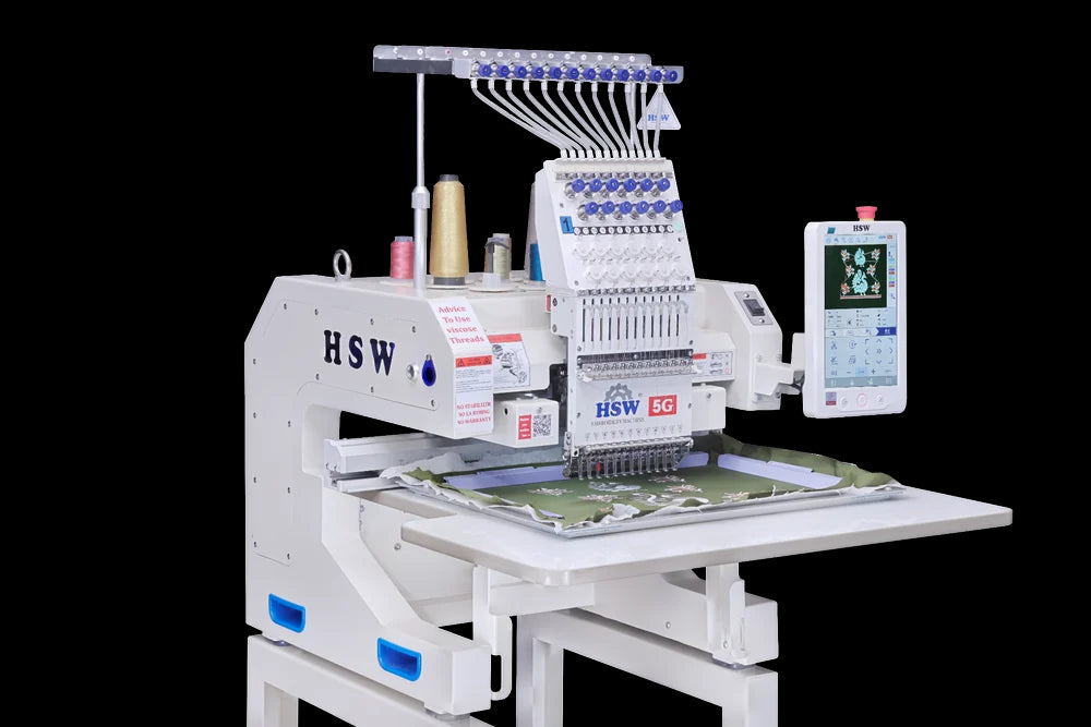 HSW 5G 1216 Single Head 12 Needle Commercial Fully Automatic Embroidery Machine