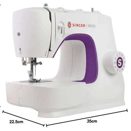 Singer M3505 Professional Sewing Machine - 34 Functions, Automatic Stapler, Creative Sewing for All Fabrics, Electric, Portable, Easy Stitching for Beginners - Black