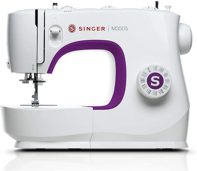 Singer M3505 Professional Sewing Machine - 34 Functions, Automatic Stapler, Creative Sewing for All Fabrics, Electric, Portable, Easy Stitching for Beginners - Black