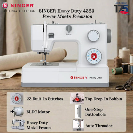 Singer4323 Heavy Duty 23 Inbuilt Stitch Auto Zigzag Sewing Machine