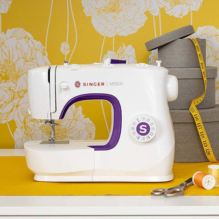 Singer M3505 Professional Sewing Machine - 34 Functions, Automatic Stapler, Creative Sewing for All Fabrics, Electric, Portable, Easy Stitching for Beginners - Black
